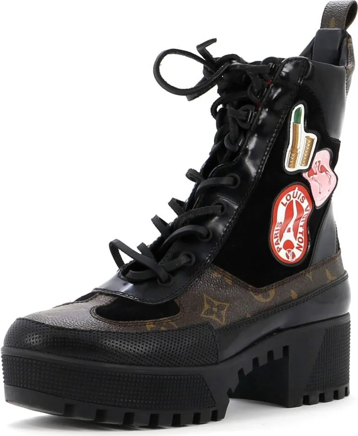Louis Vuitton Women's Laureate Platform Desert Boots Limited Edition World Tour Suede with Monogram Canvas and Leather
