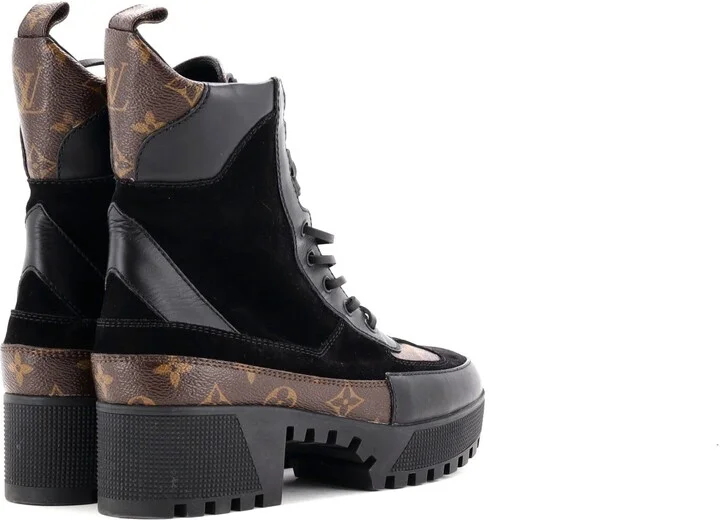 Louis Vuitton Women's Laureate Platform Desert Boots Suede with Monogram Canvas - Image 3
