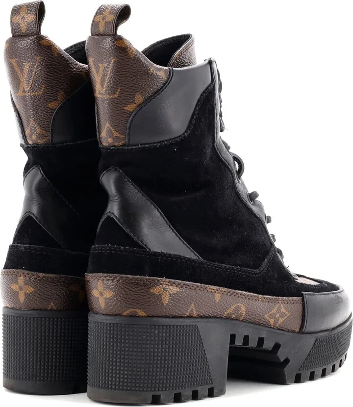 Louis Vuitton Women's Laureate Platform Desert Boots Suede with Monogram Canvas - Image 3