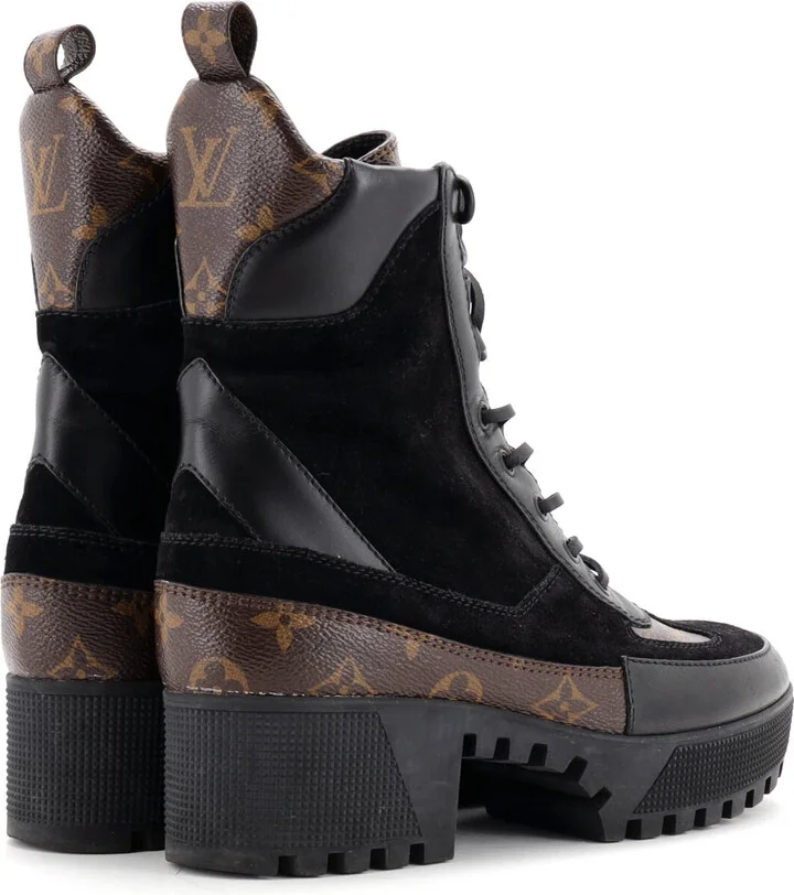 Louis Vuitton Women's Laureate Platform Desert Boots Suede with Monogram Canvas - Image 3