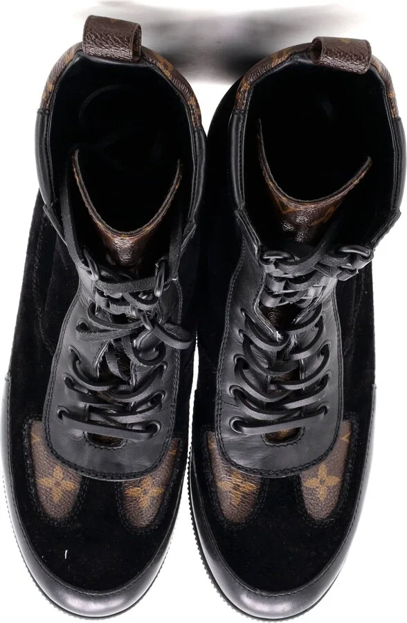 Louis Vuitton Women's Laureate Platform Desert Boots Suede with Monogram Canvas - Image 2