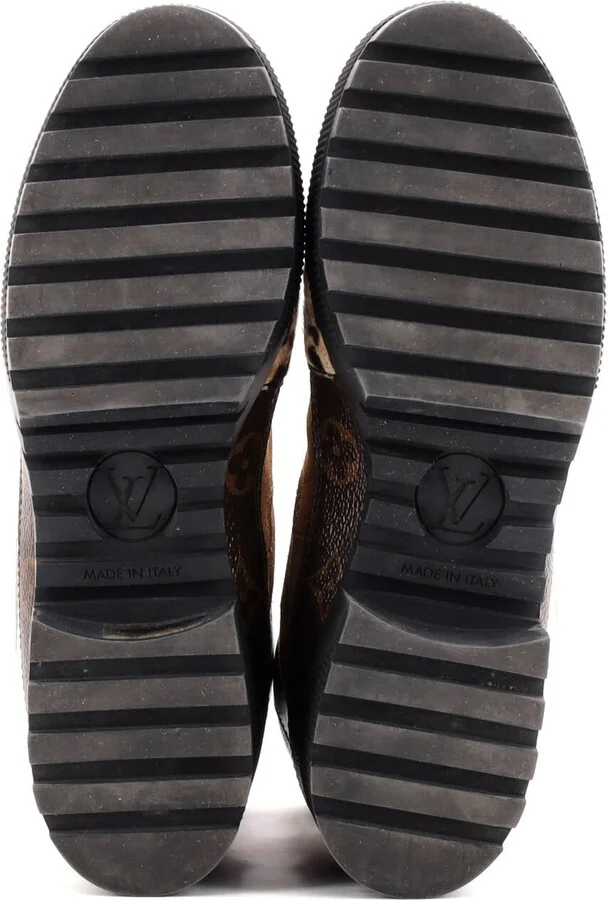 Louis Vuitton Women's Laureate Platform Desert Boots Suede with Monogram Canvas and Pony Hair - Image 4