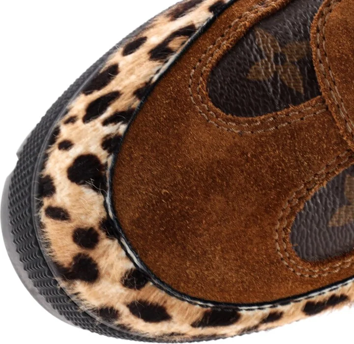 Louis Vuitton Women's Laureate Platform Desert Boots Suede with Monogram Canvas and Pony Hair - Image 5