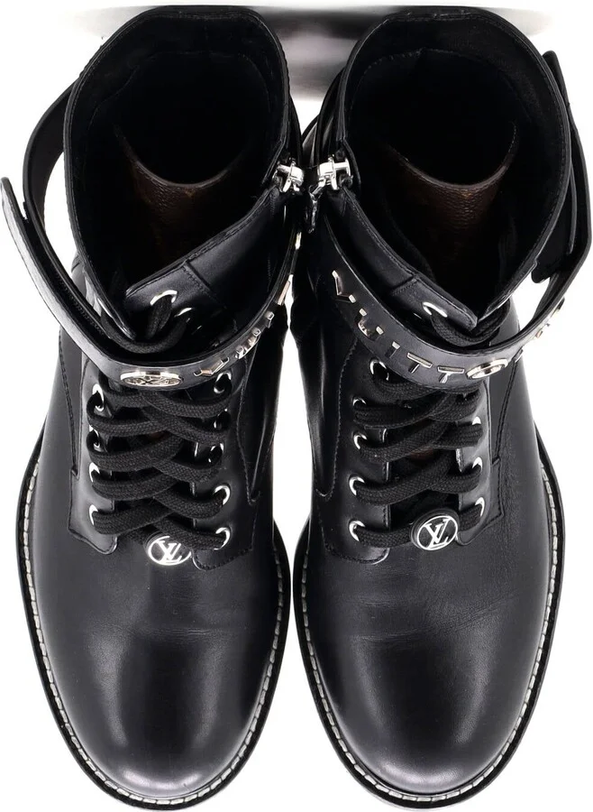 Louis Vuitton Women's Logo Territory Flat Ranger Boots Leather - Image 2