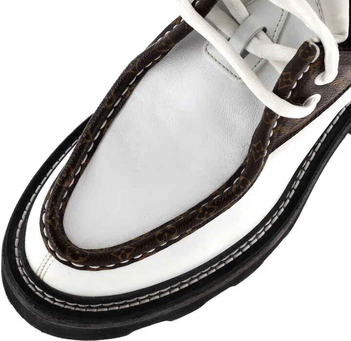 Louis Vuitton Women's LV Beaubourg Open Back Platform Derby Shoes Leather with Monogram Canvas - Image 5