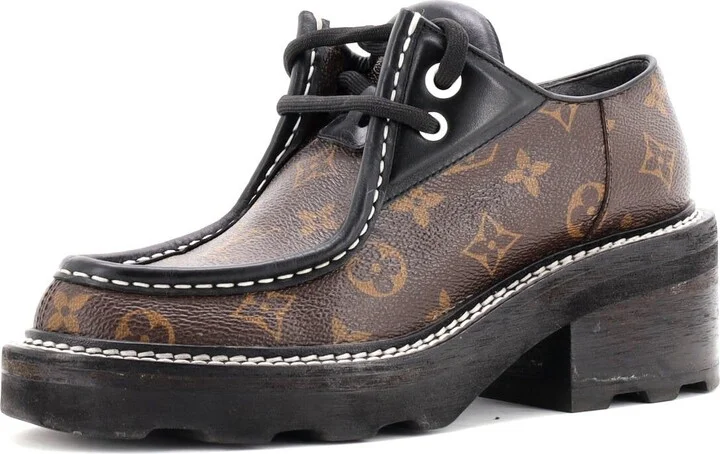 Louis Vuitton Women's LV Beaubourg Platform Derby Shoes Monogram Canvas