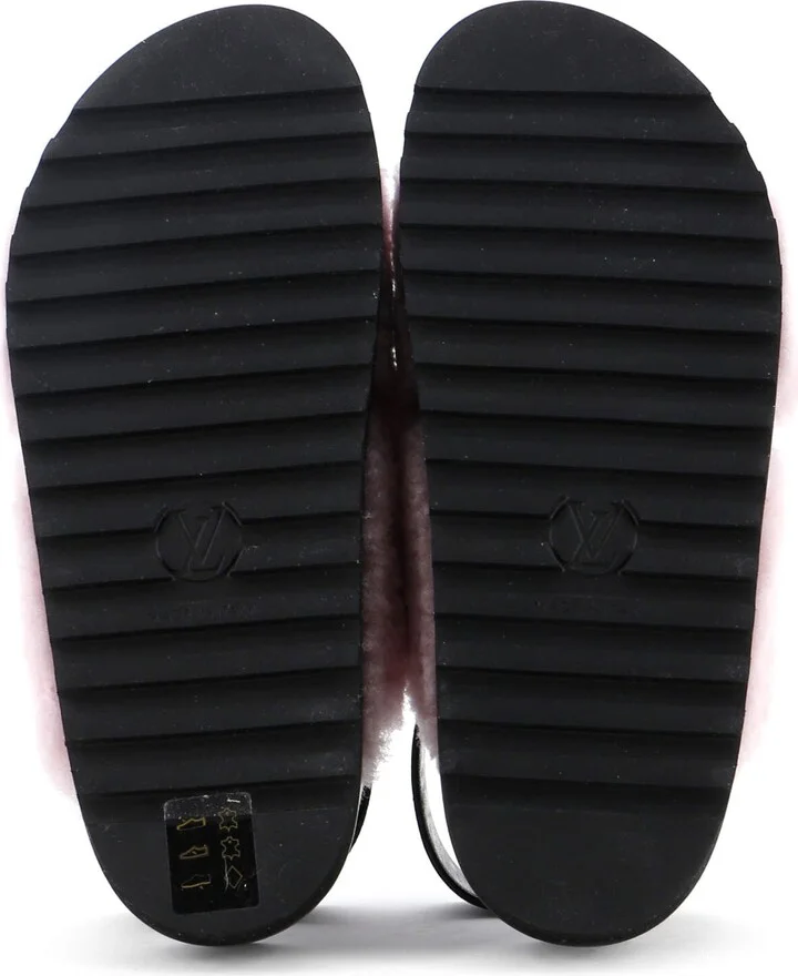 Louis Vuitton Women's Paseo Comfort Slide Slingback Sandals Shearling with Leather - Image 4