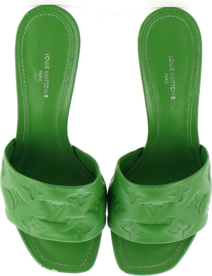 Louis Vuitton Women's Revival Heeled Mules Monogram Embossed Leather - Image 2