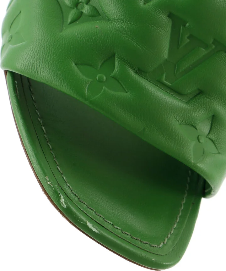 Louis Vuitton Women's Revival Heeled Mules Monogram Embossed Leather - Image 5