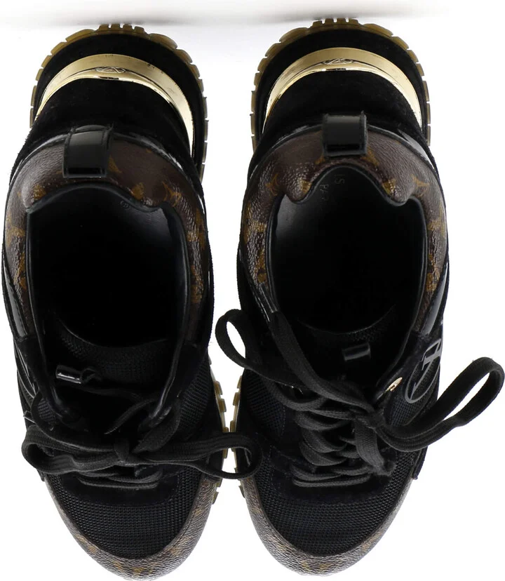 Louis Vuitton Women's Run Away Sneakers Mesh with Monogram Canvas and Suede - Image 2