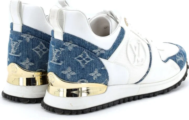 Louis Vuitton Women's Run Away Sneakers Mesh with Monogram Denim and Leather - Image 3