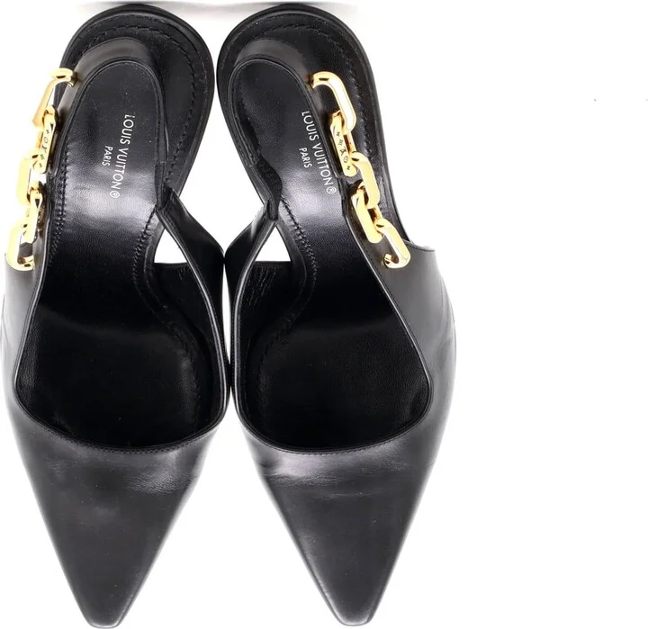 Louis Vuitton Women's Sparkle Chain Slingback Pumps Leather - Image 2