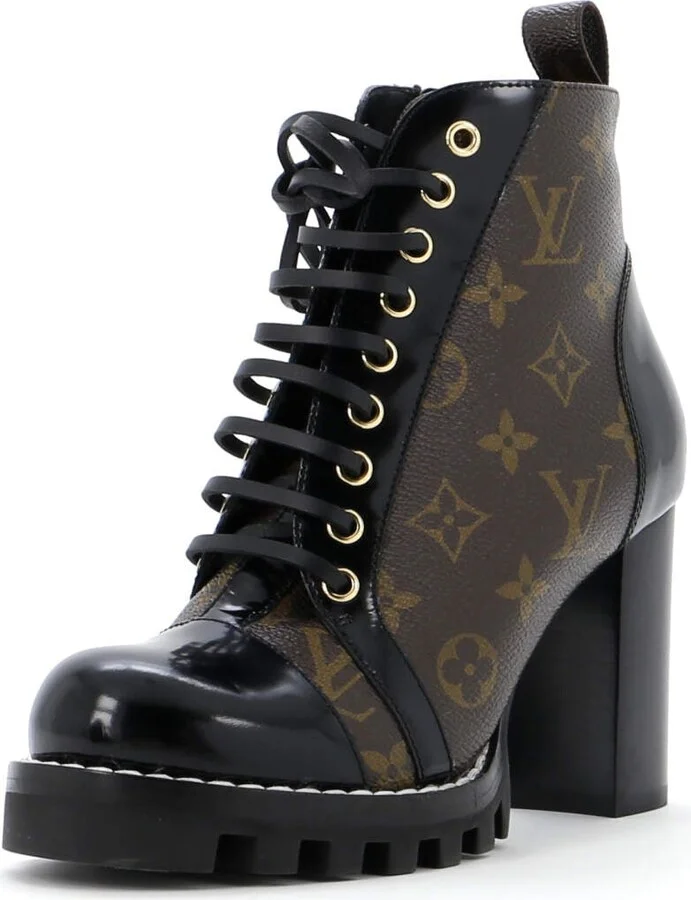 Louis Vuitton Women's Star Trail Ankle Boots Monogram Canvas with Patent