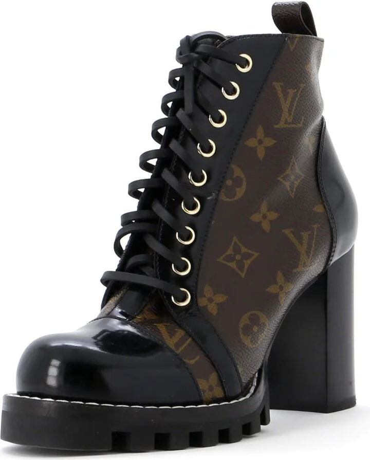 Louis Vuitton Women's Star Trail Ankle Boots Monogram Canvas with Patent