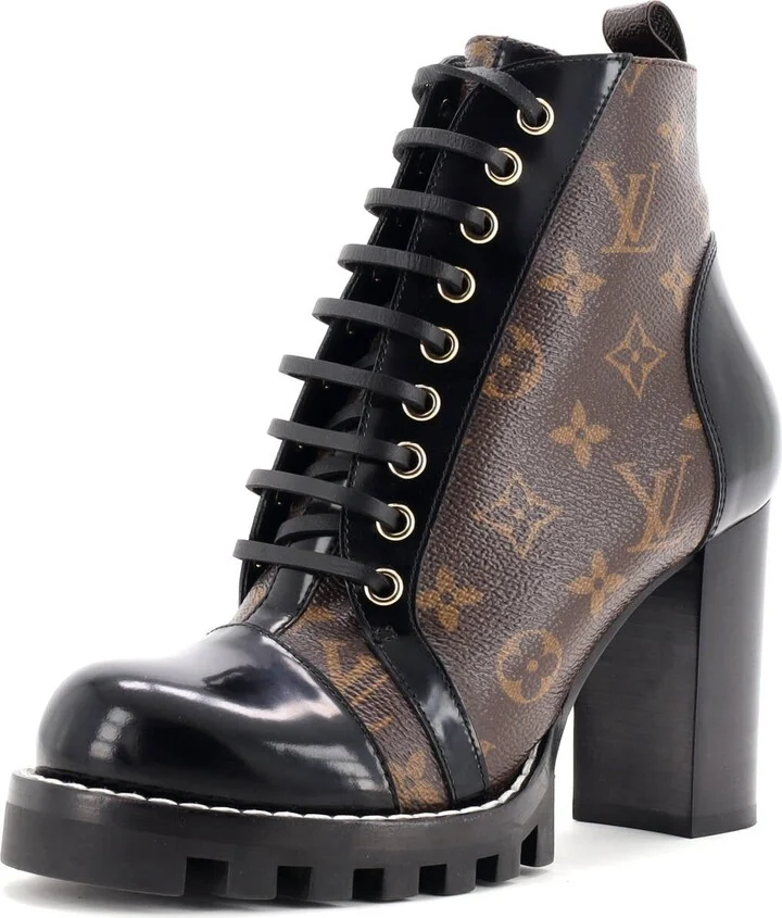 Louis Vuitton Women's Star Trail Ankle Boots Monogram Canvas with Patent