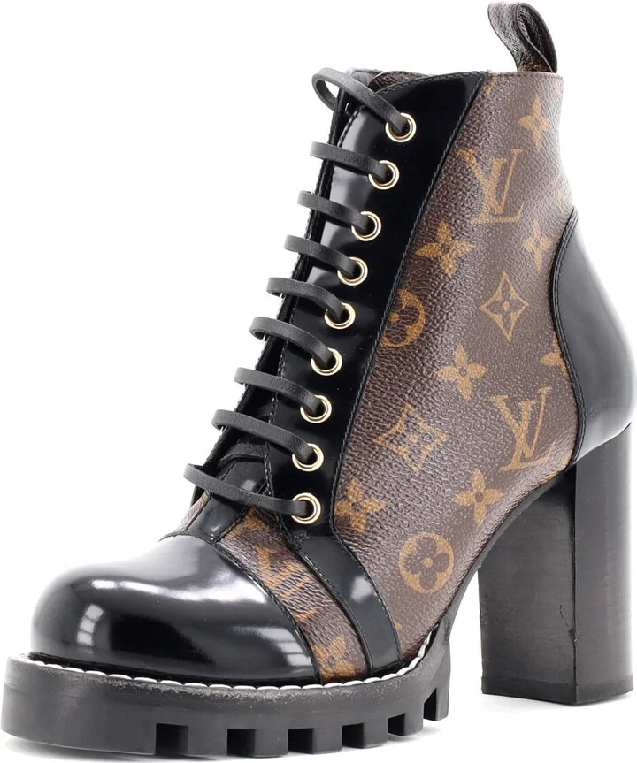 Louis Vuitton Women's Star Trail Ankle Boots Monogram Canvas with Patent
