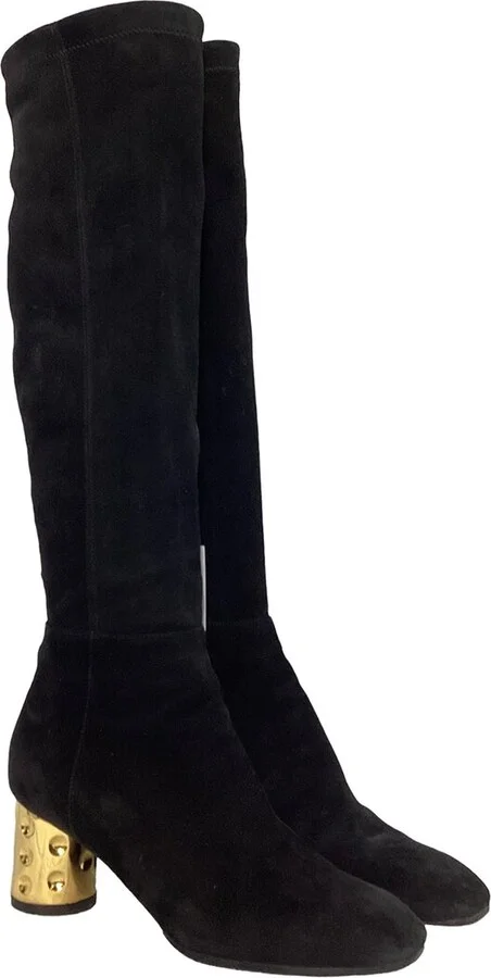 Louis Vuitton Women's Suede Zipped Over-The-Knee Boot (Authentic Pre-Loved)