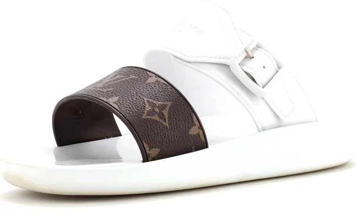 Louis Vuitton Women's Sunbath Flat Mule Sandals Monogram Canvas and Rubber
