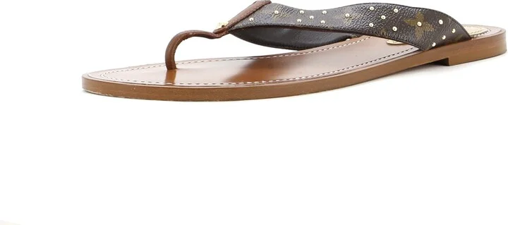 Louis Vuitton Women's Sunny Flat Thong Sandals Monogram Canvas