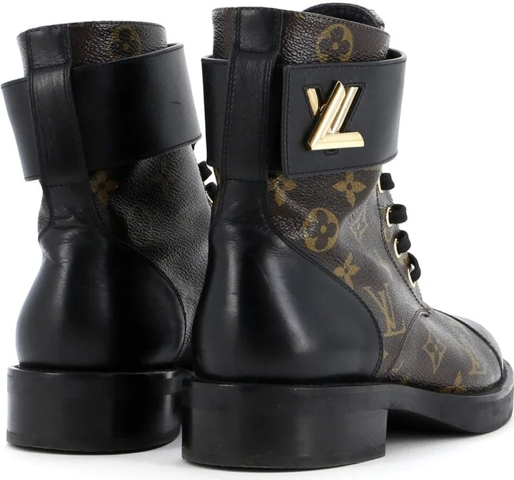 Louis Vuitton Women's Wonderland Flat Ranger Boots Monogram Canvas and Leather - Image 3