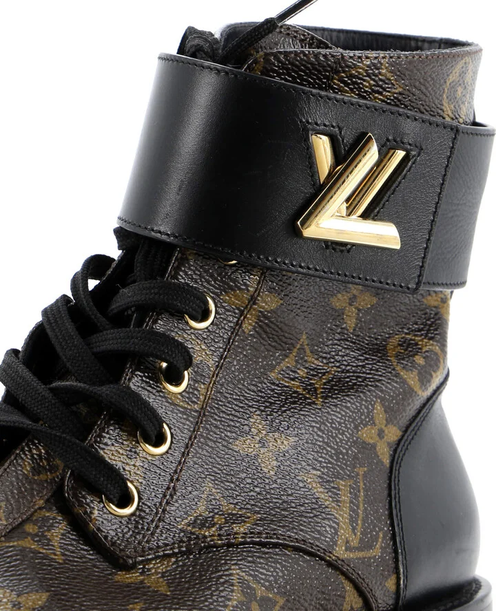 Louis Vuitton Women's Wonderland Flat Ranger Boots Monogram Canvas and Leather - Image 5