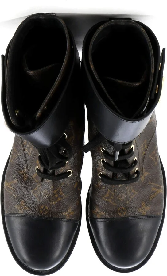 Louis Vuitton Women's Wonderland Flat Ranger Boots Monogram Canvas and Leather - Image 2