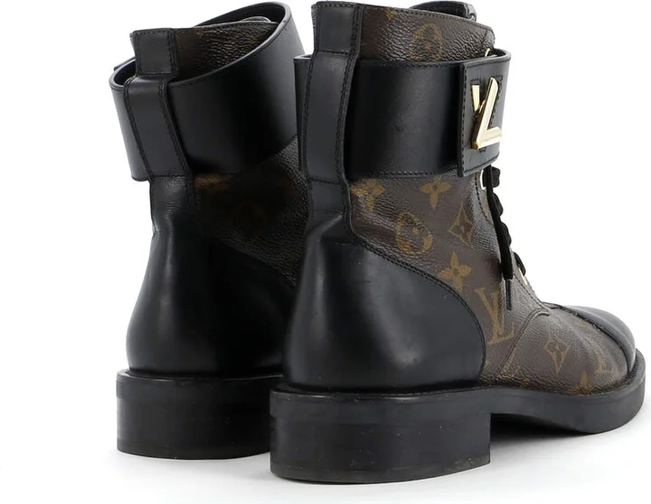 Louis Vuitton Women's Wonderland Flat Ranger Boots Monogram Canvas and Leather - Image 3