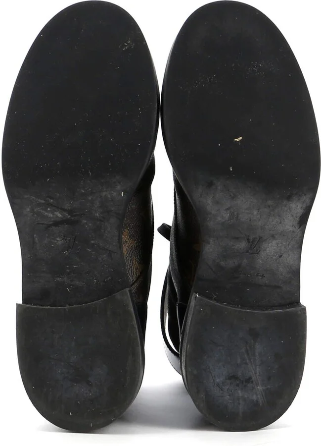 Louis Vuitton Women's Wonderland Flat Ranger Boots Monogram Canvas and Leather - Image 4