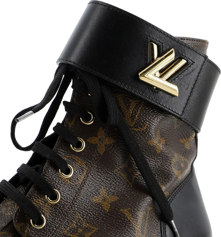 Louis Vuitton Women's Wonderland Flat Ranger Boots Monogram Canvas and Leather - Image 5