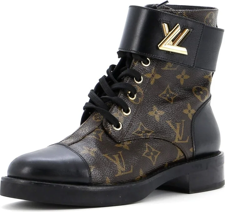 Louis Vuitton Women's Wonderland Flat Ranger Boots Monogram Canvas and Leather
