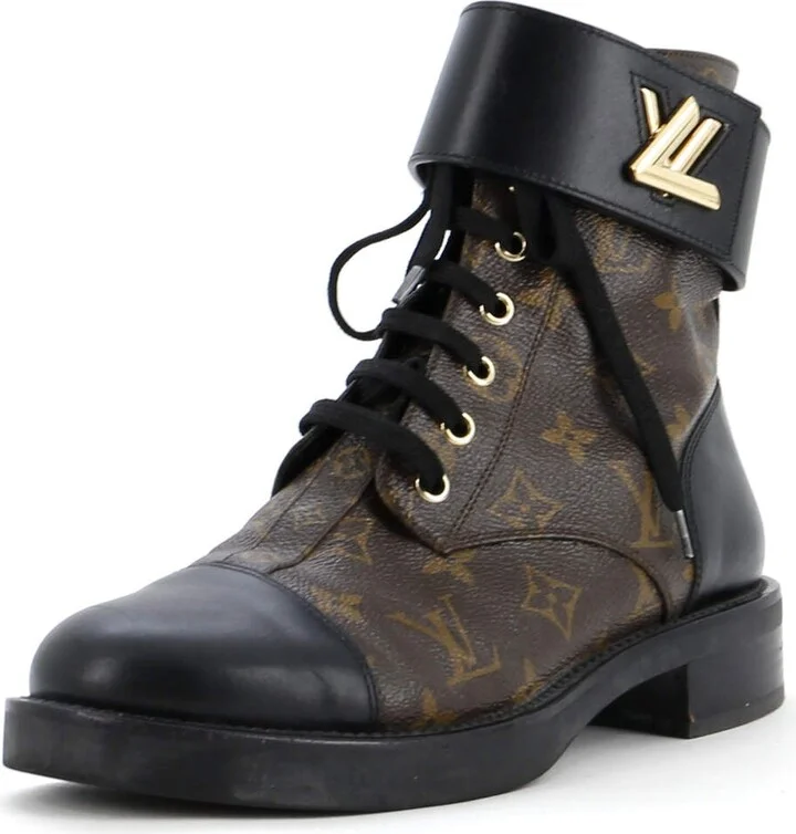 Louis Vuitton Women's Wonderland Flat Ranger Boots Monogram Canvas and Leather