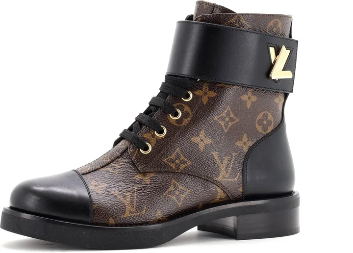Louis Vuitton Women's Wonderland Flat Ranger Boots Monogram Canvas and Leather