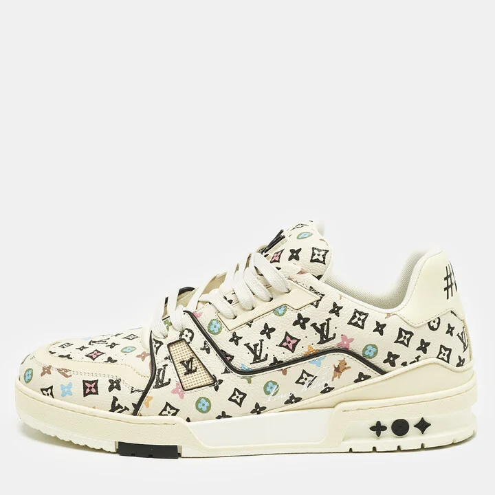 Louis Vuitton x Tyler The Creator Multicolor Monogram Leather LV Trainer Sneakers Size 42.5