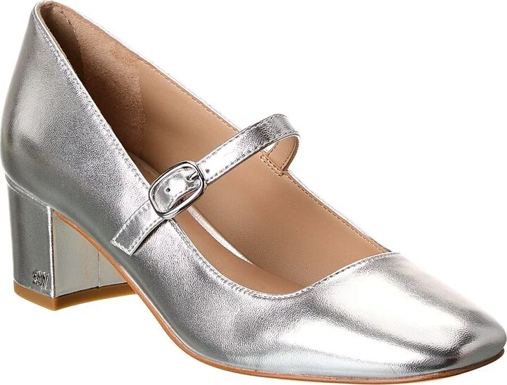 Louise 50 Block Leather Mary Jane Pump