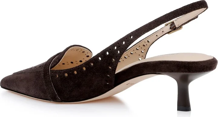Lourdes Slingback Pointed Toe Kitten Heel Pump - Image 2