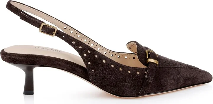 Lourdes Slingback Pointed Toe Kitten Heel Pump - Image 3