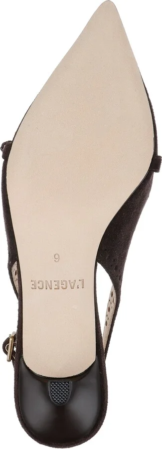 Lourdes Slingback Pointed Toe Kitten Heel Pump - Image 6