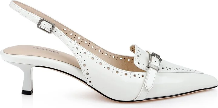 Lourdes Slingback Pointed Toe Kitten Heel Pump - Image 9