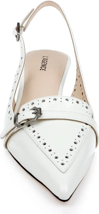 Lourdes Slingback Pointed Toe Kitten Heel Pump - Image 10