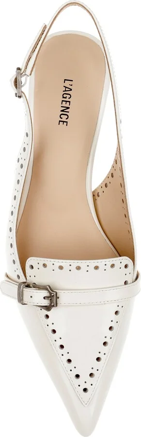 Lourdes Slingback Pointed Toe Kitten Heel Pump - Image 11