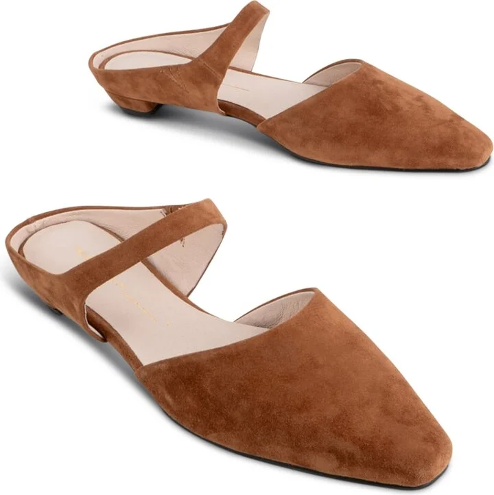 Lourdes Slip On Suede Mule-Brown