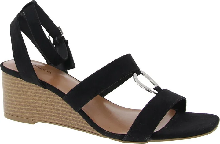Lourizza Womens Strappy Manmade Wedge Sandals