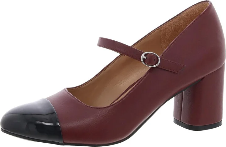Lovable Womens Metallic Faux Leather Mary Jane Heels