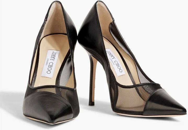 Love 100 mesh and leather pumps - Image 5