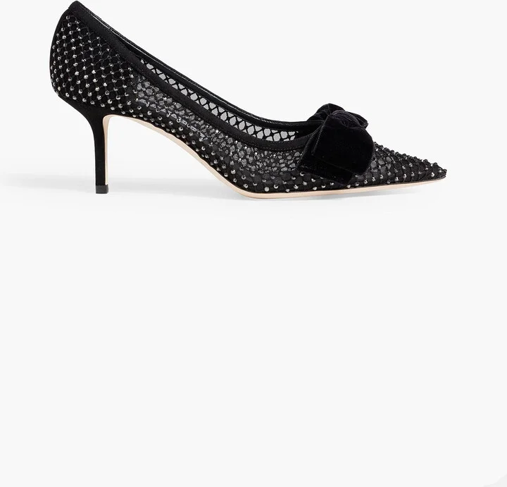 Love 65 crystal-embellished mesh pumps