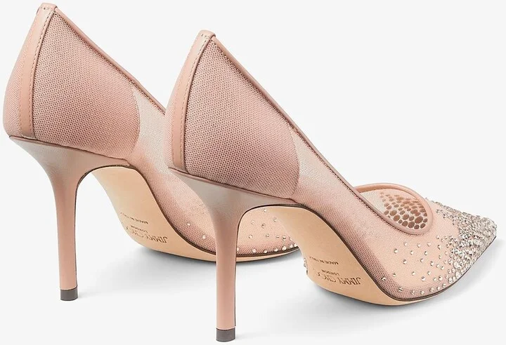 Love 85 Crystal-Embellished Mesh Pumps - Image 2