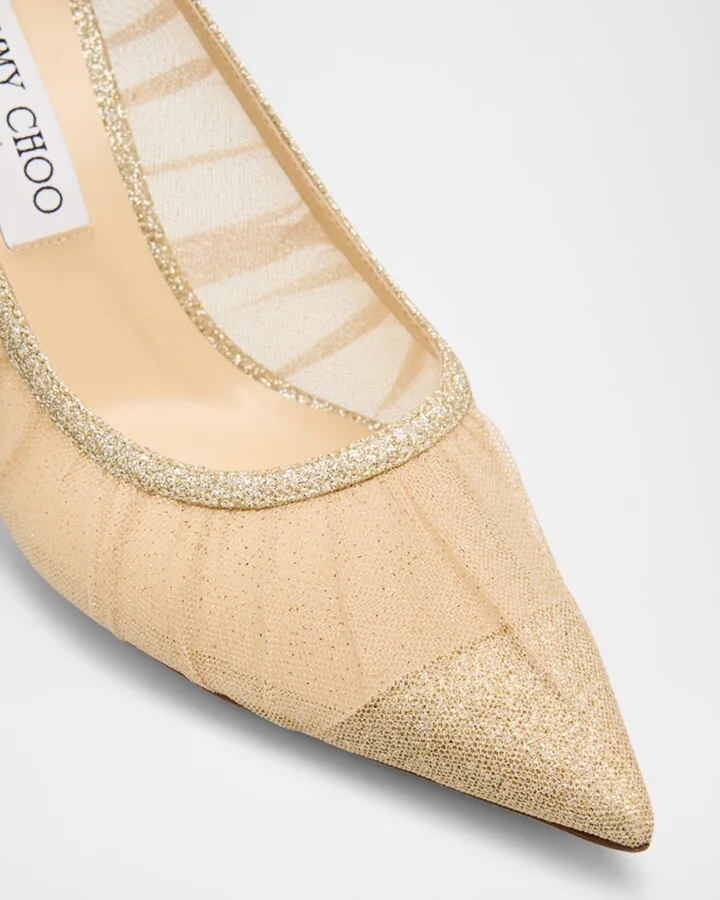Love 85mm Glitter Tulle Pumps - Image 2