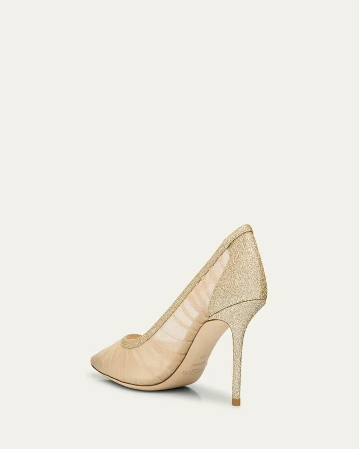 Love 85mm Glitter Tulle Pumps - Image 3