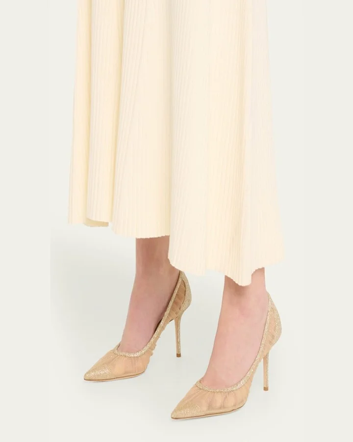 Love 85mm Glitter Tulle Pumps - Image 4