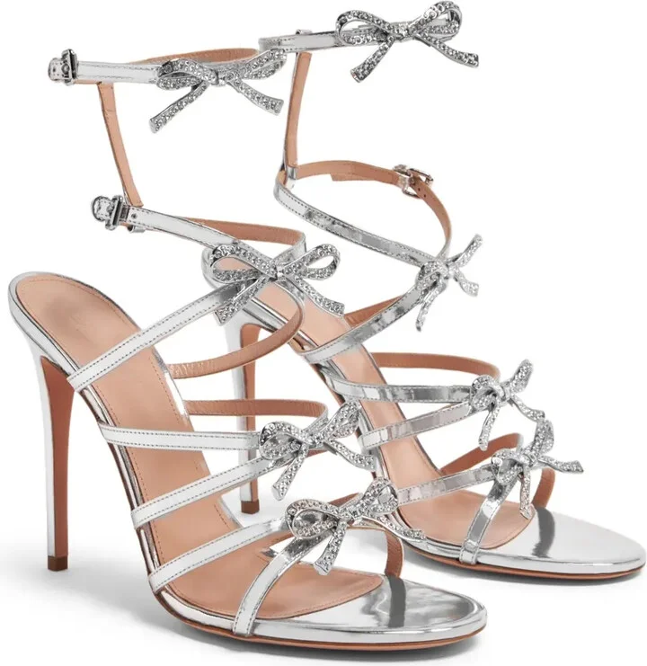 Love Bow 105mm leather sandals - Image 5